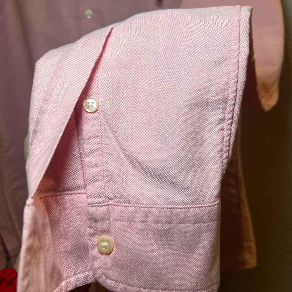 Polo Ralph Lauren Slim Fit Stretch Oxford Pink Shirt Size M - Picture 10 of 14